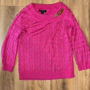 Ralph Lauren pink Cable Knit Sweater